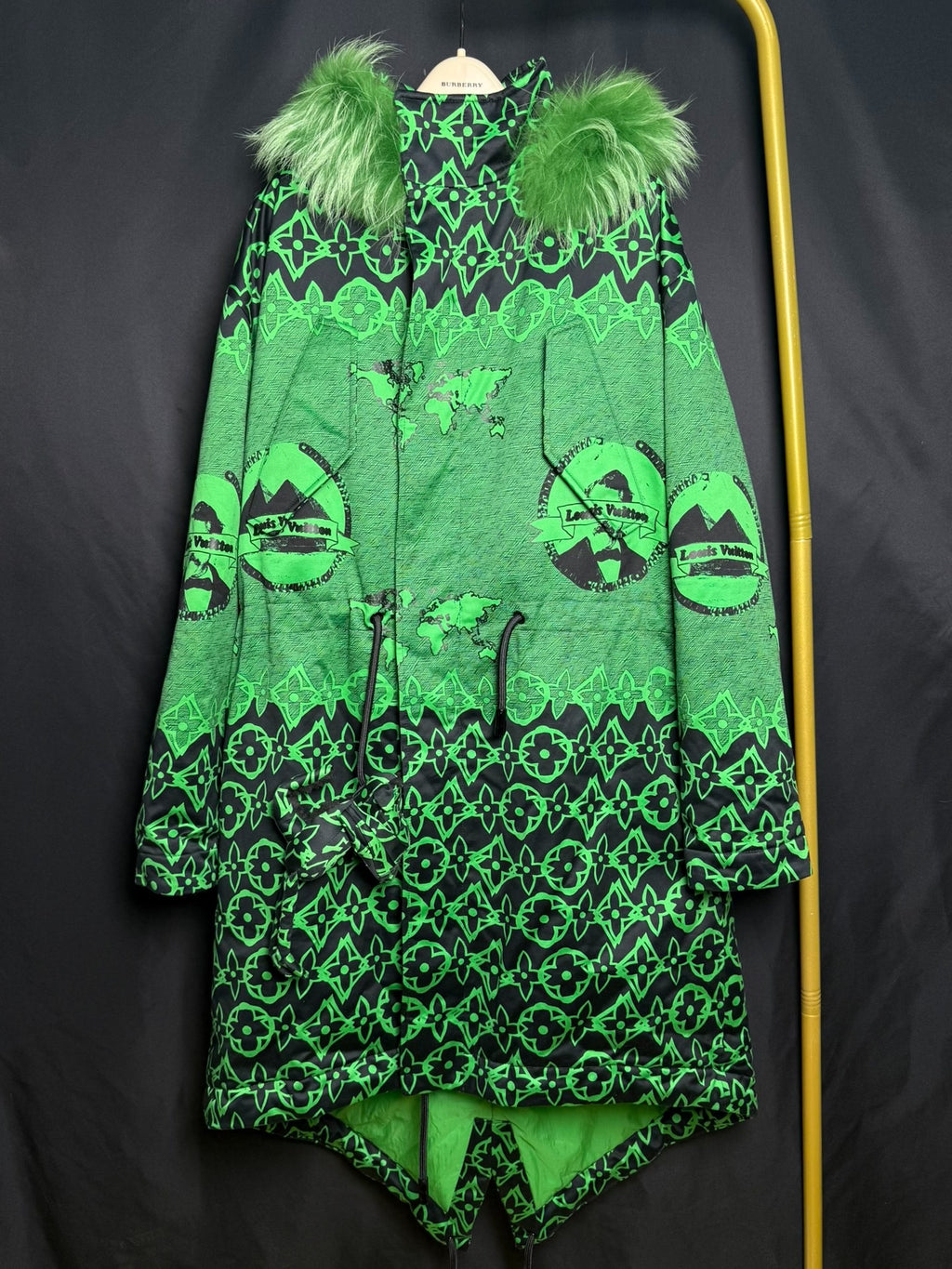 Louis Vuitton Green Print Runway Runway Coat