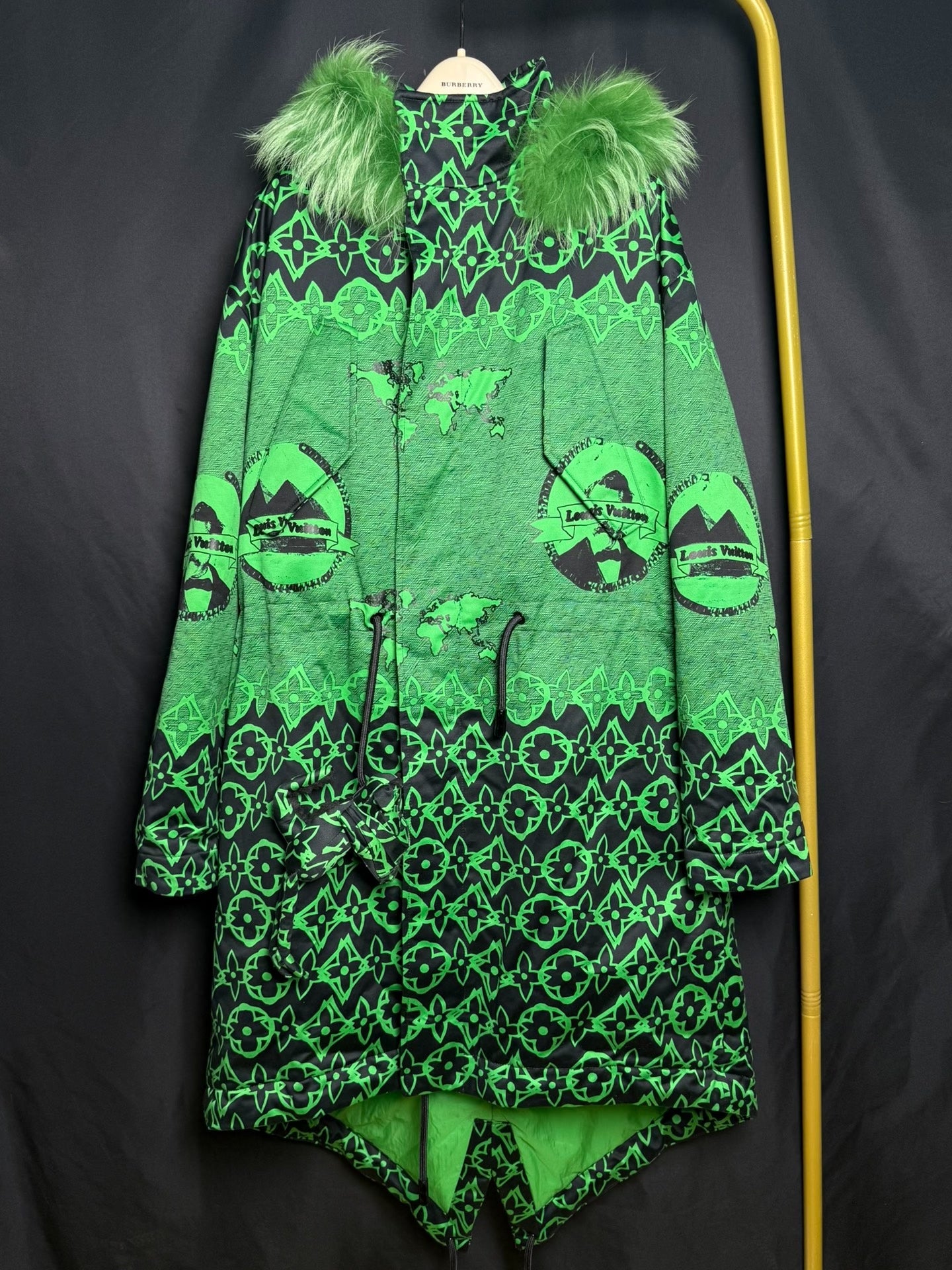 Louis Vuitton Green Print Runway Runway Coat