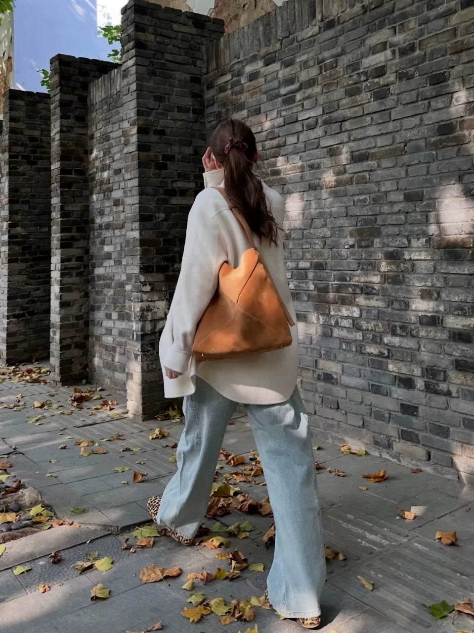 Balenciaga Medium Ghost Crossbody Brown Bag