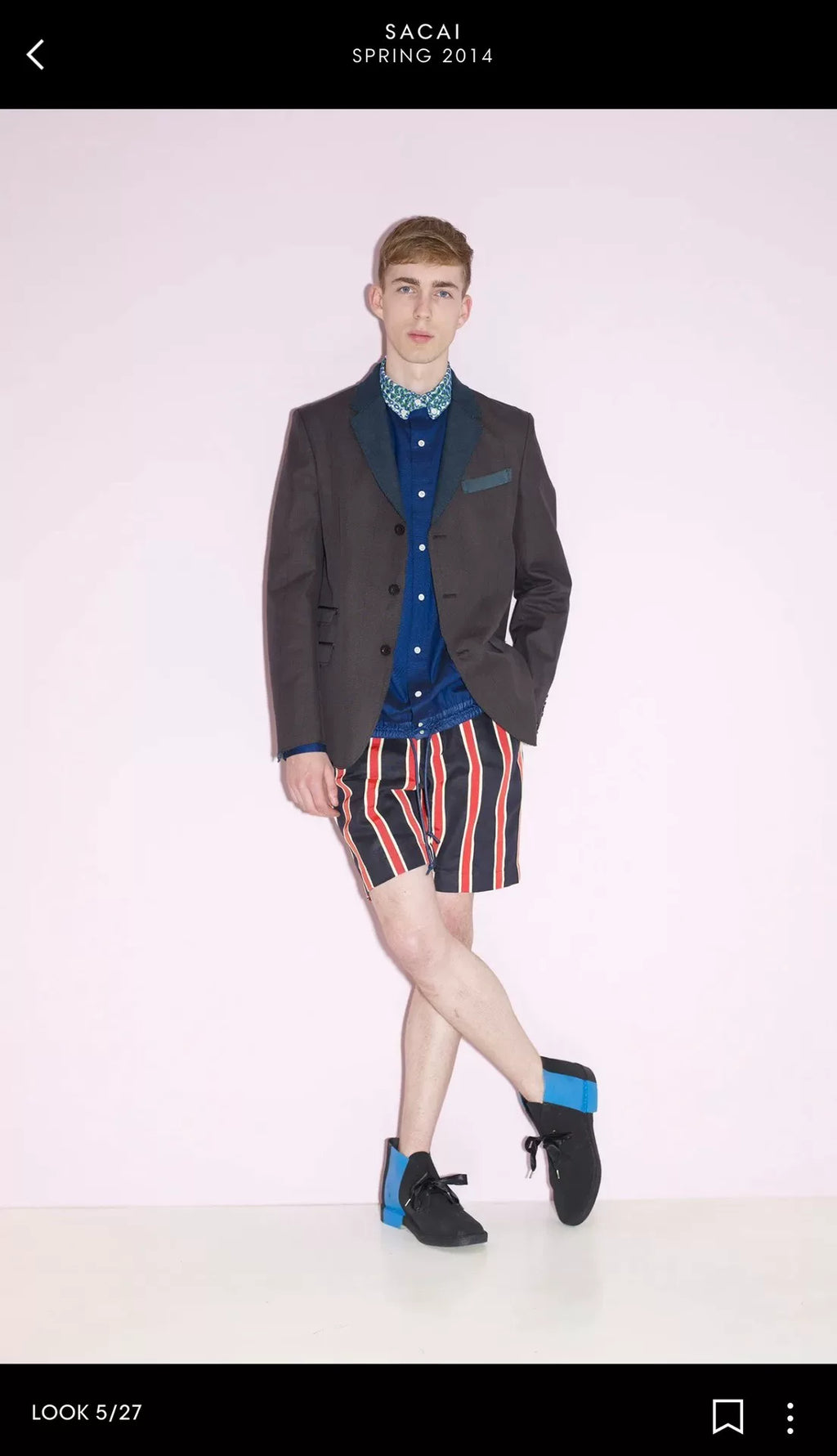 Sacai 14SS Striped Panel Runway Jacket