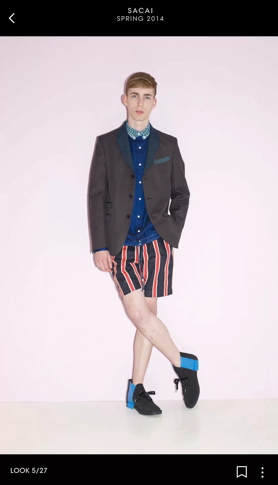 Sacai 14SS Striped Panel Runway Jacket