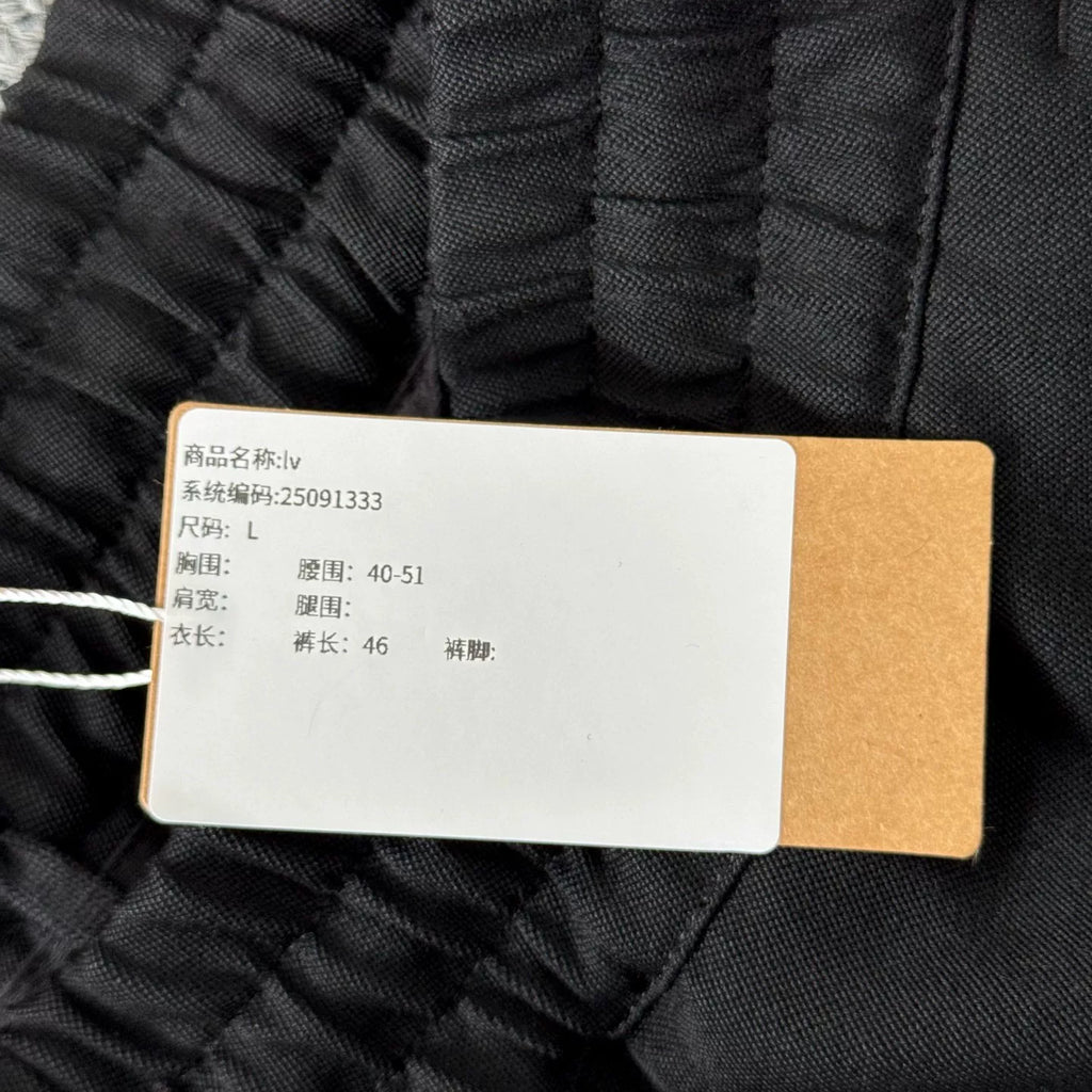 Louis Vuitton LV black and pink embroidered logo shorts