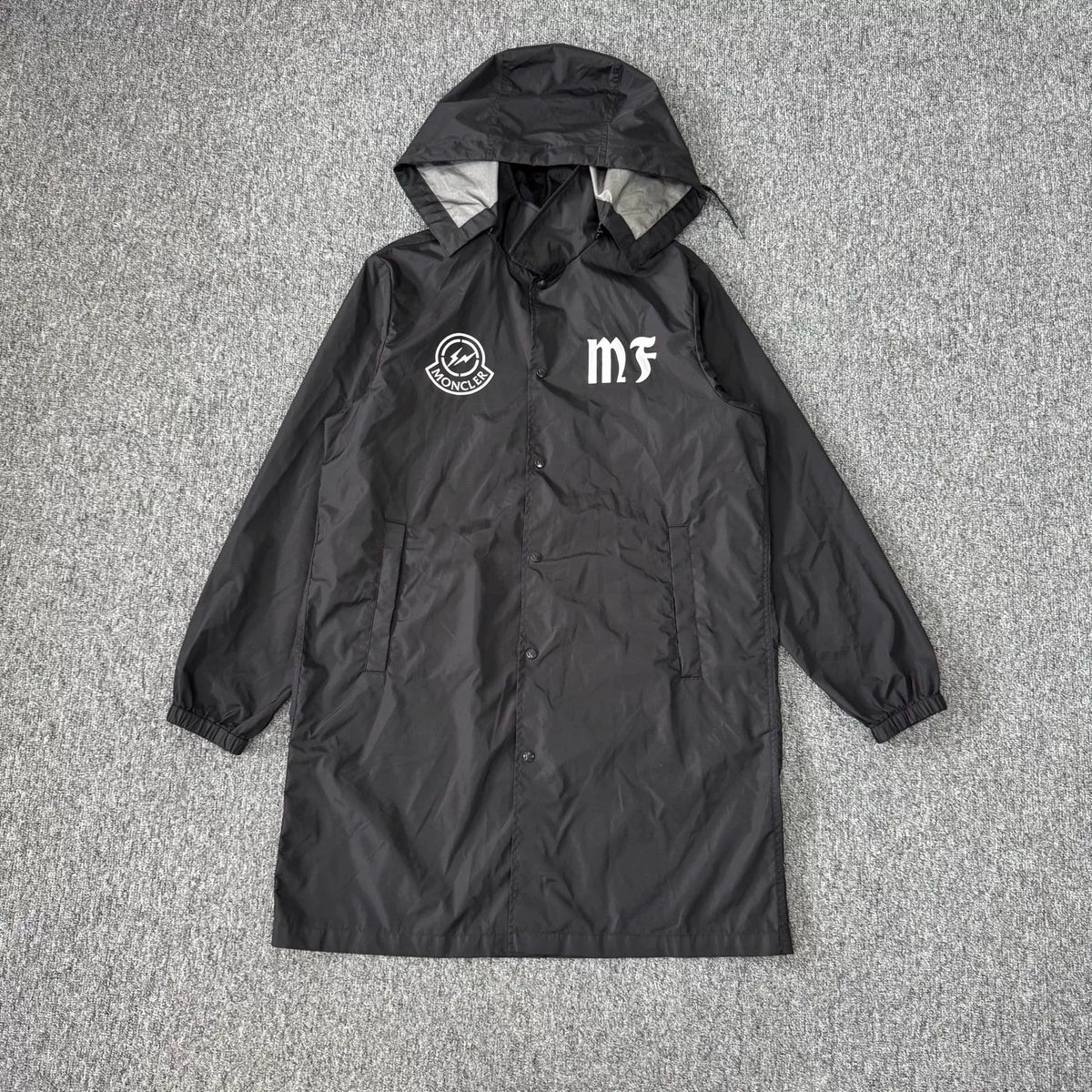 Moncler x Hiroshi Fujiwara collaboration long hooded trench coat