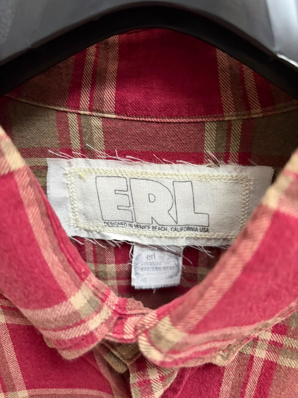 Erl Red Plaid Shirt
