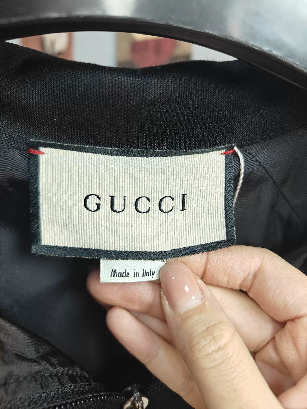 Gucci Black White Monogram Zip-Up Jacket