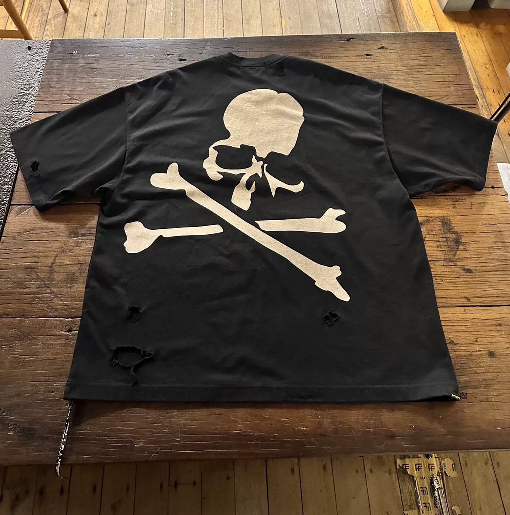 Mastermind World 2024 ORIGINAL Suvin Giza SCENE.XII Black Skull Print Cotton T-Shirt