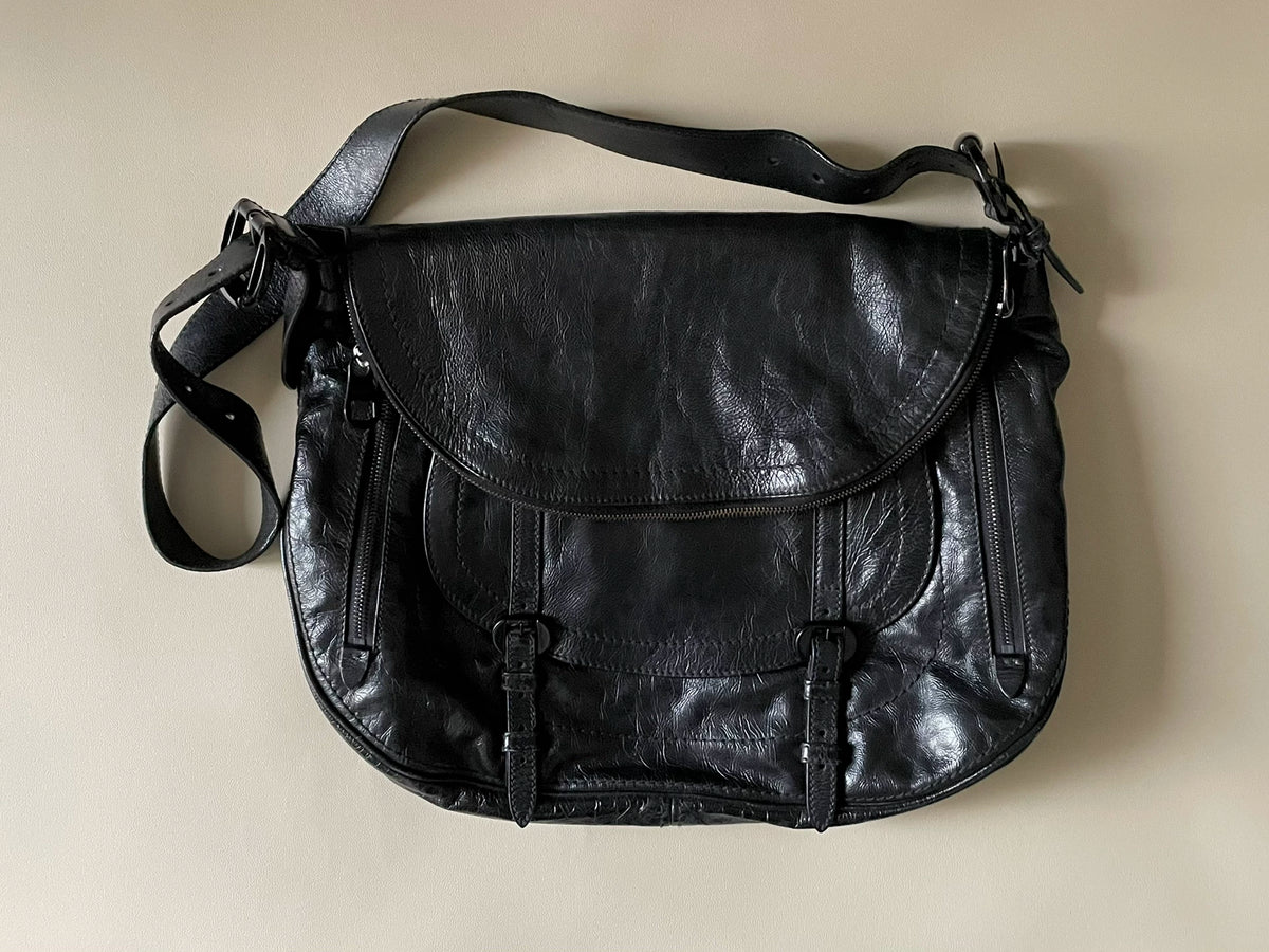 Alexander McQueen Mainline Oiled Wax Leather Saddle Bag