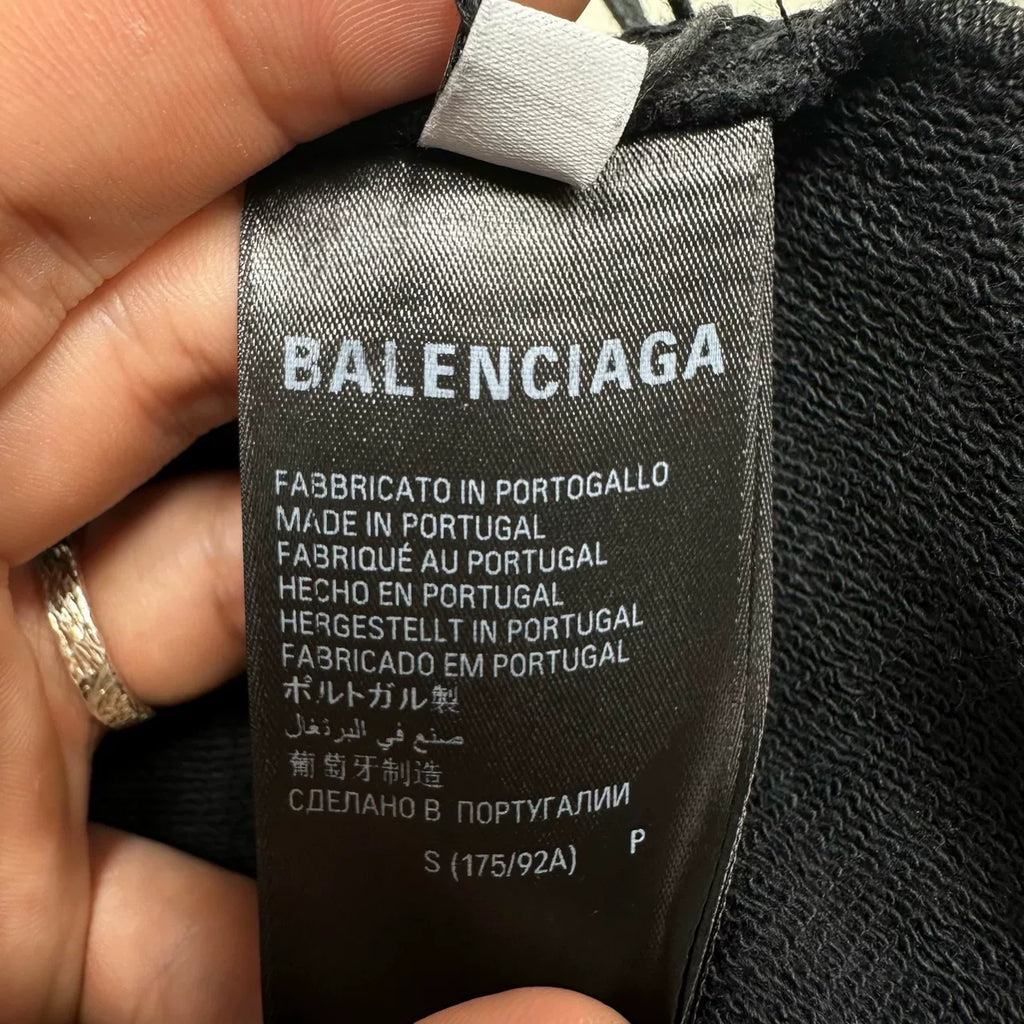 Balenciaga Black Coca-Cola Logo Mud-Dye Distressed Print Zip-Up Jacket