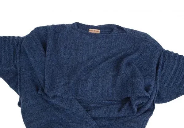 Issey Miyake Vintage Blue Faux Fur Pleated Top