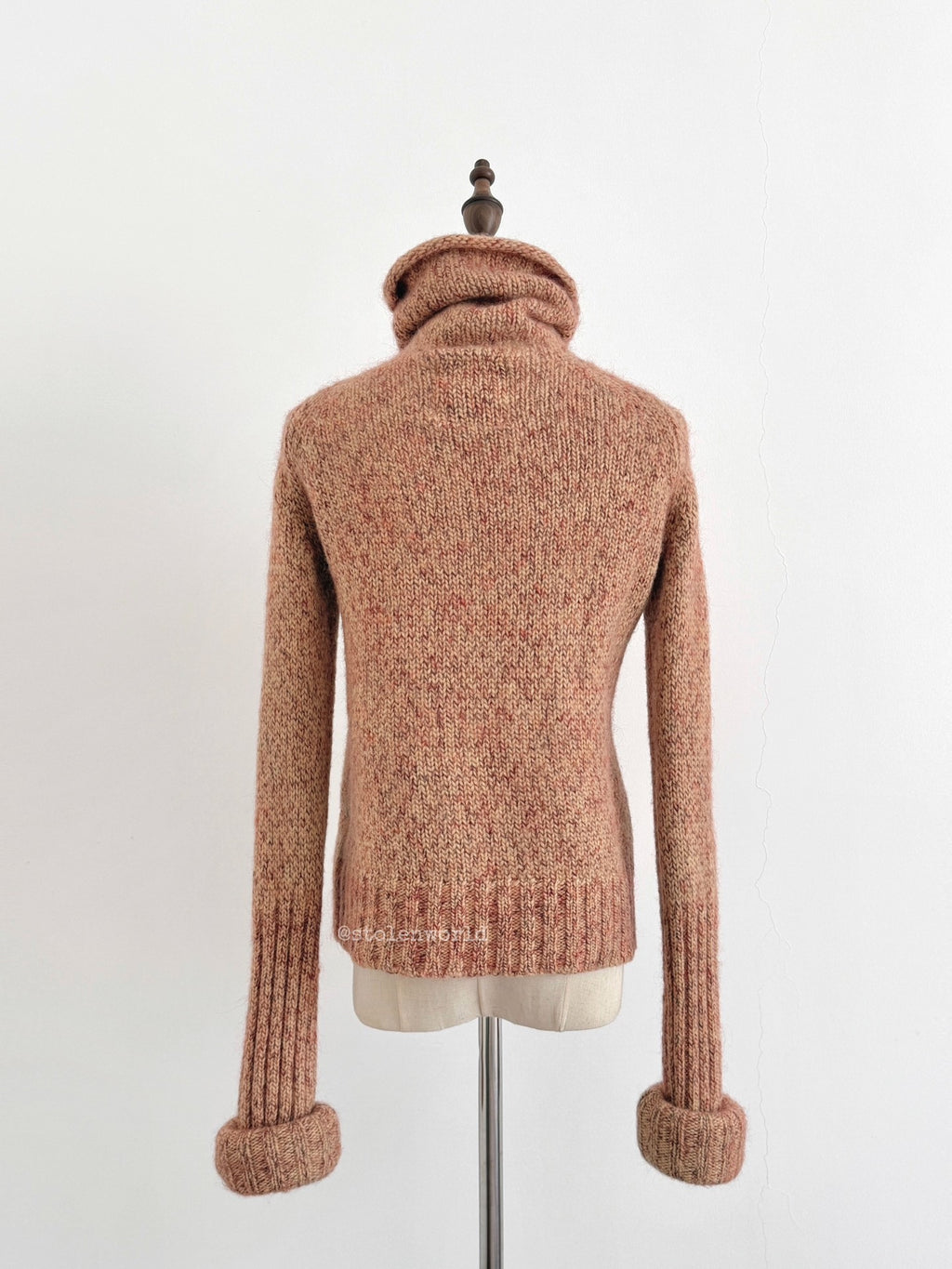 Yohji Yamamoto Y's Mixed Color Cuffed Wool Knit Pink Top - Devines