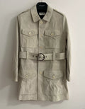 Saint Laurent 20SS Runway Off-White Pocket Suede Coat