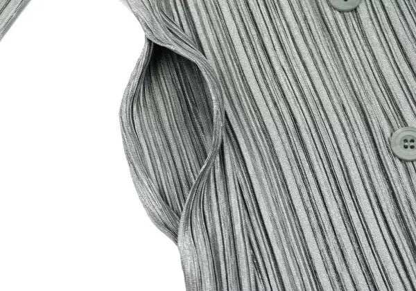 Issey Miyake Vintage Grey Double-Breasted Pleated Shirt