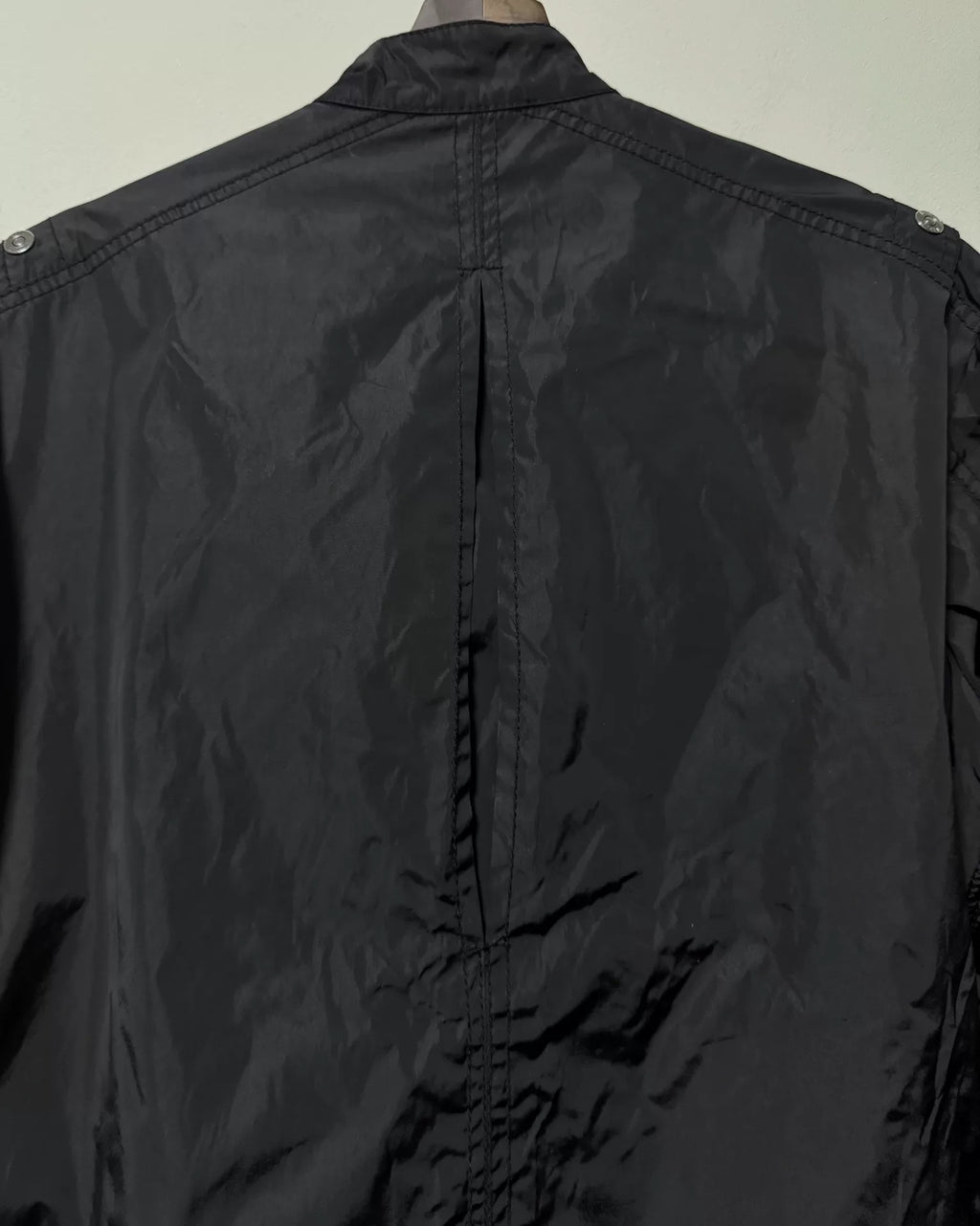 Versace 2000s Black Blue Nylon Zip-Up Jacket