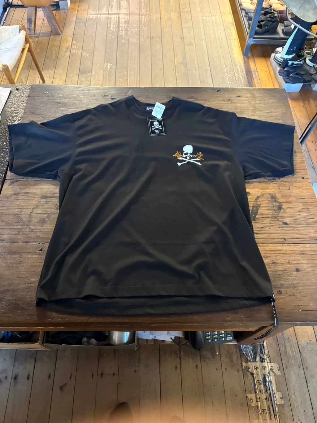 mastermind Japan SS25 Black Prosperity Gold Foil Print Suvin Cotton T-Shirt