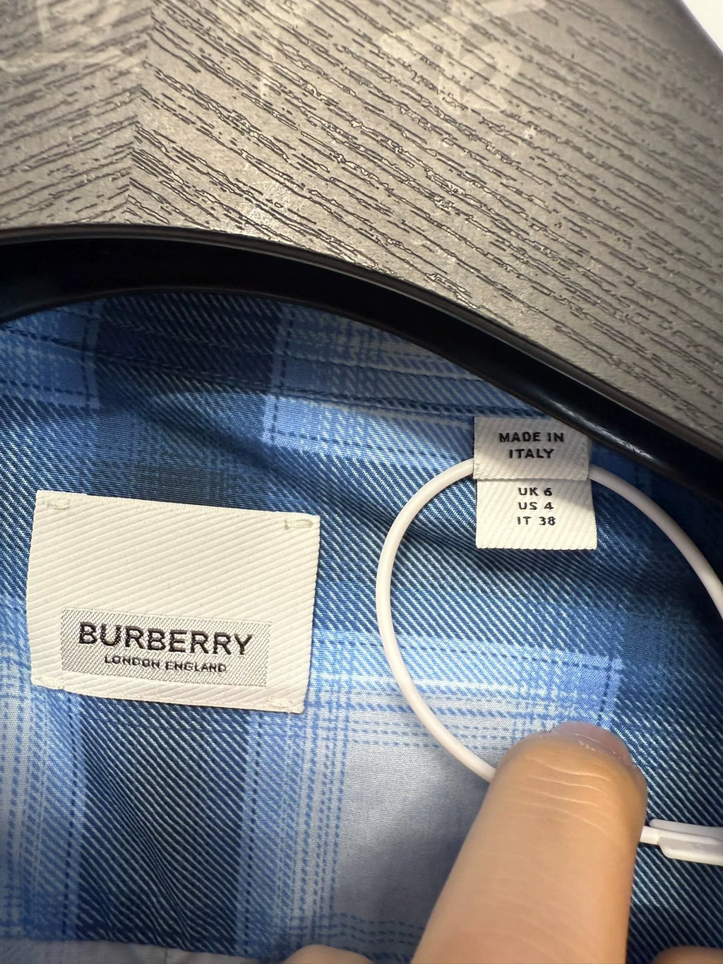 Burberry Ink Blue Ocean Pattern Shirt