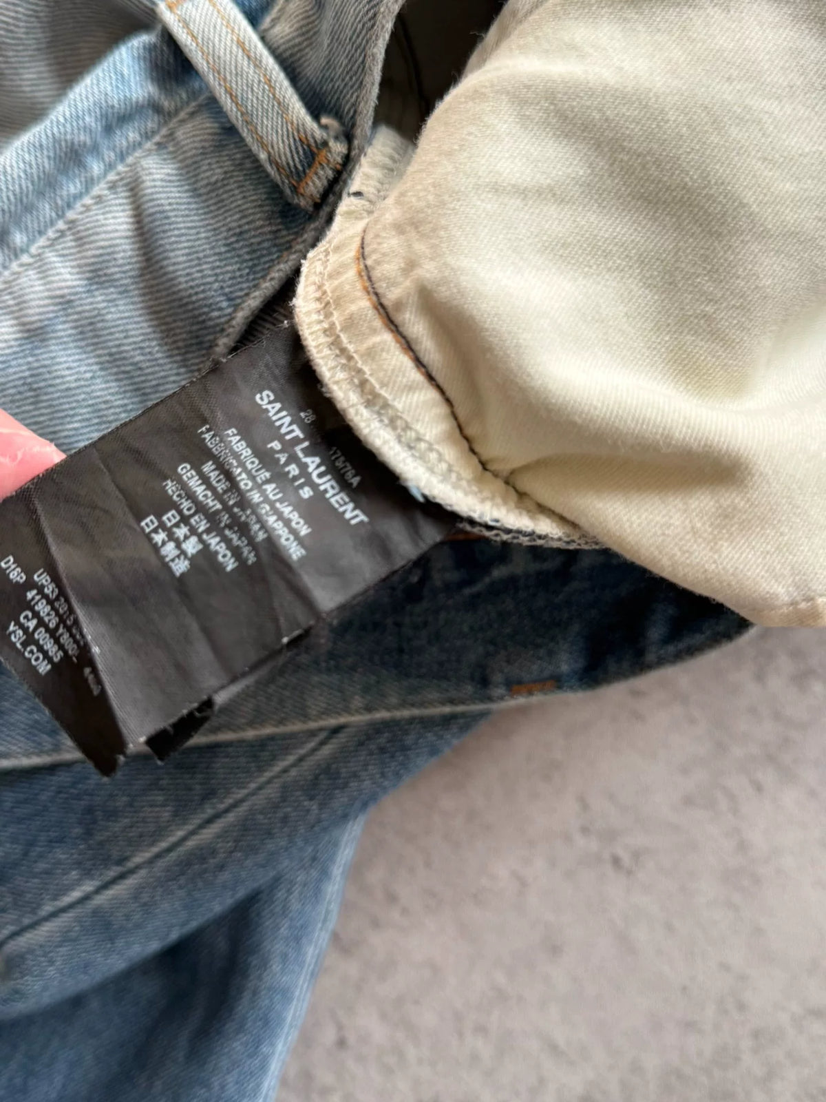 Saint Laurent Paris SS16 D10 Double Knee Slash Wash Jeans by Hedi Slimane