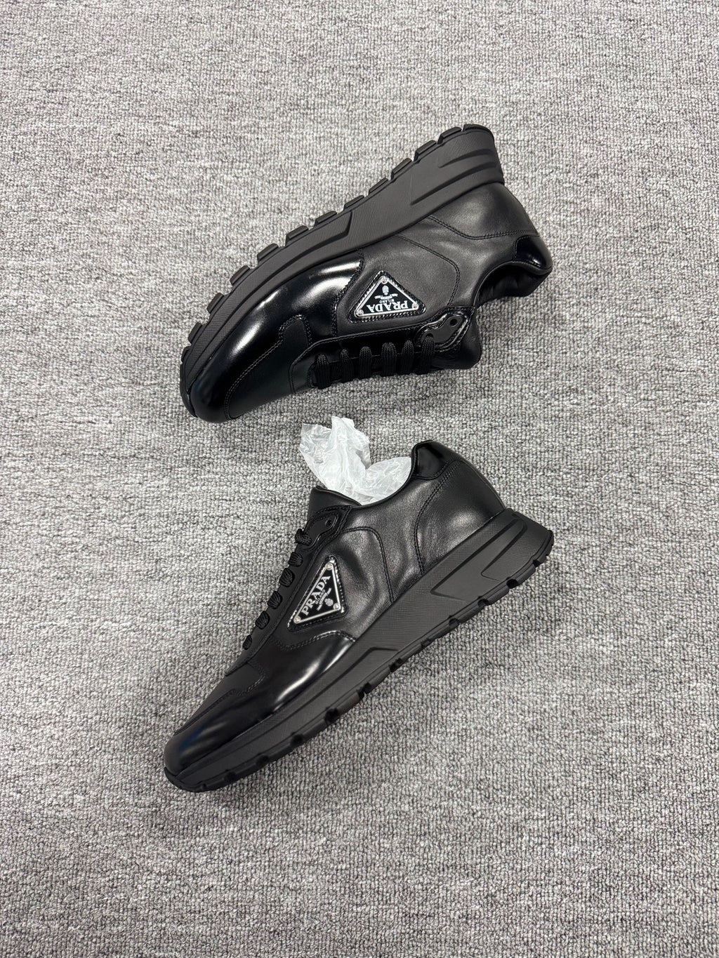 Prada Triangle Logo Black Loafers