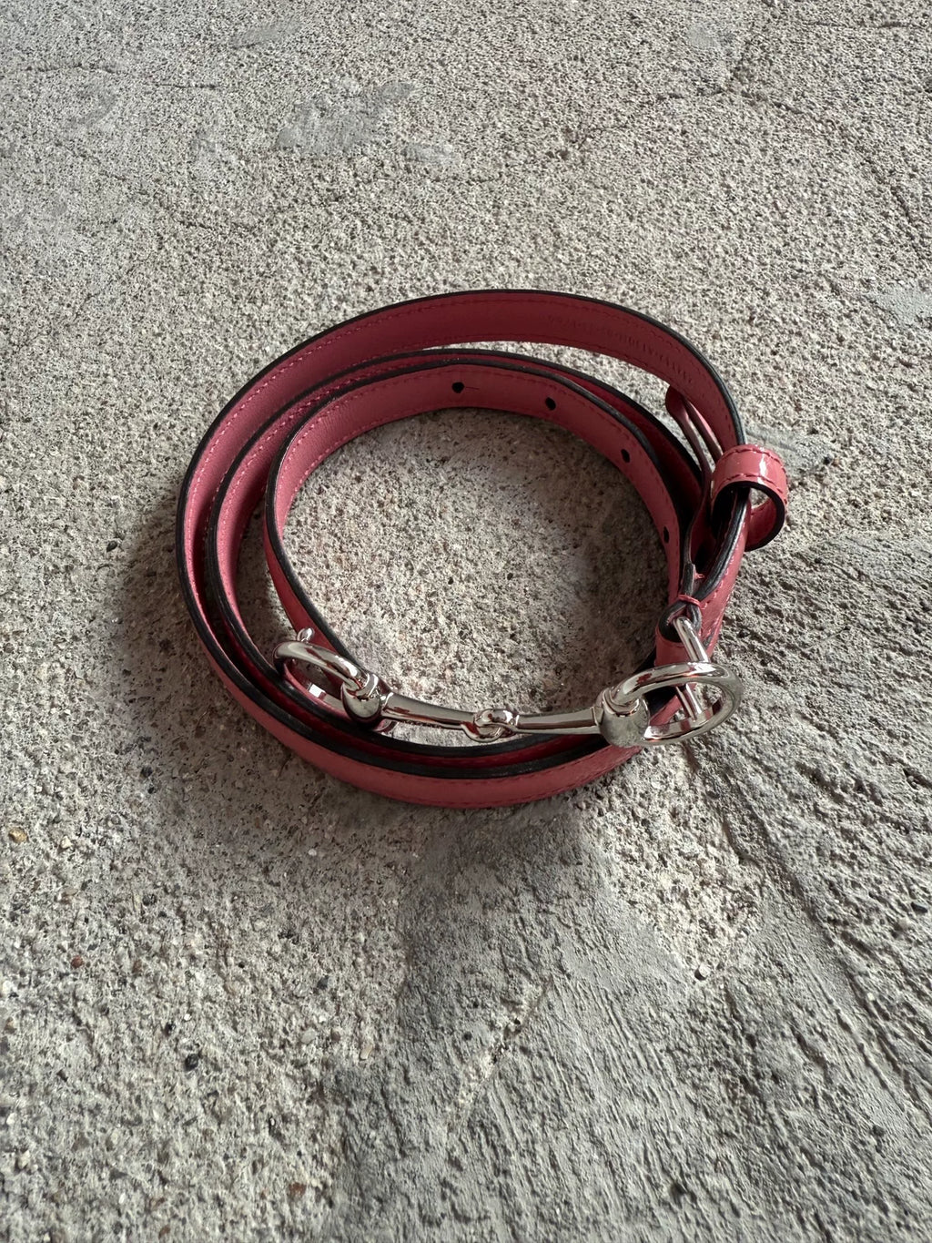 Gucci Pink Horsebit Leather Belt