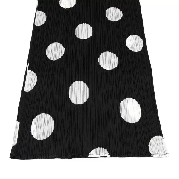 Issey Miyake Vintage Black Polka Dot Pleated Skirt