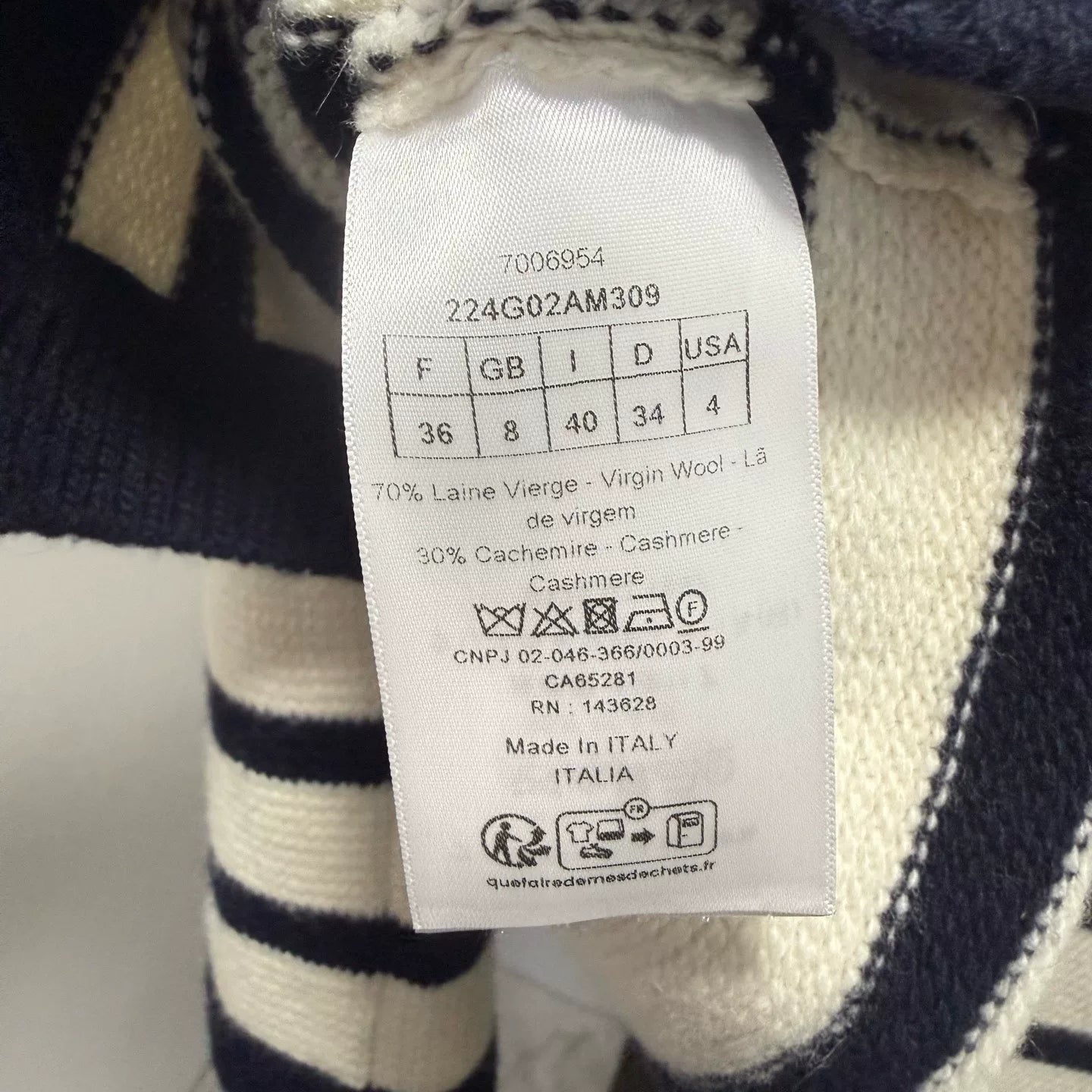 Dior Striped Logo Cardigan