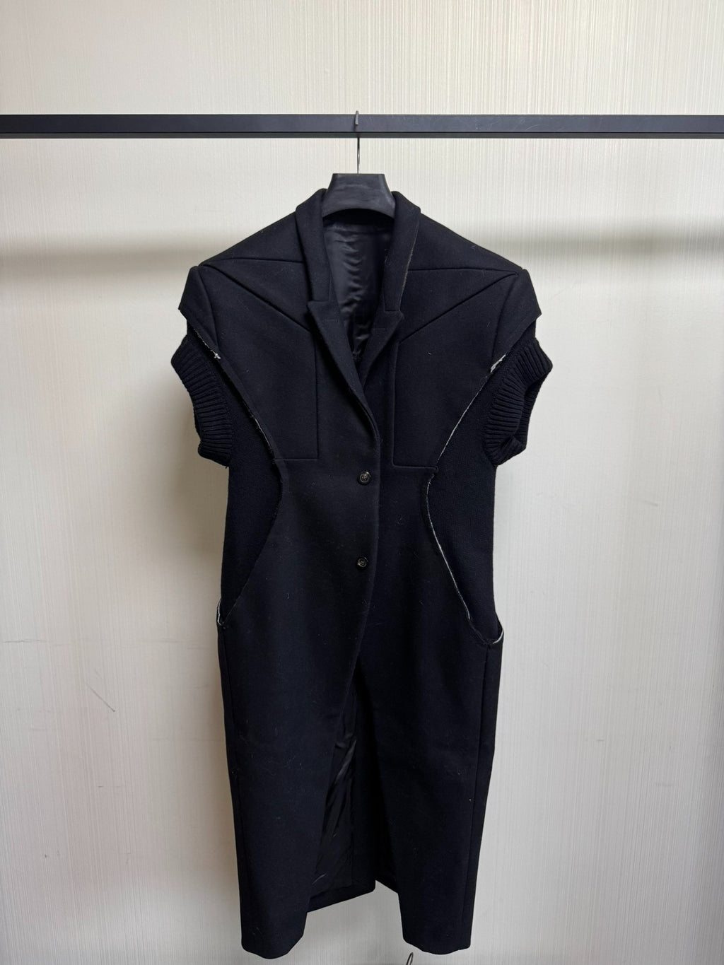 Rick Owens 22FW Tatlin padded shoulder vest coat
