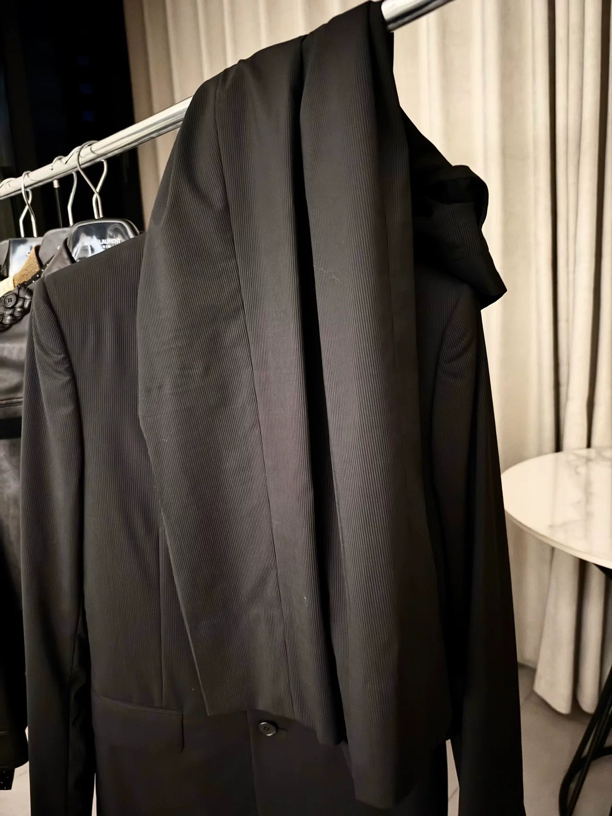 Saint Laurent Pinstripe Wool Blazer by Hedi Slimane