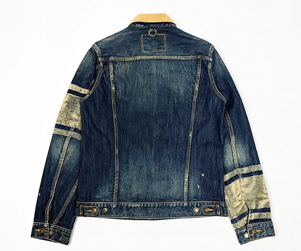 mastermind Japan AW10 Yellow Corduroy Collared Distressed Denim Jacket