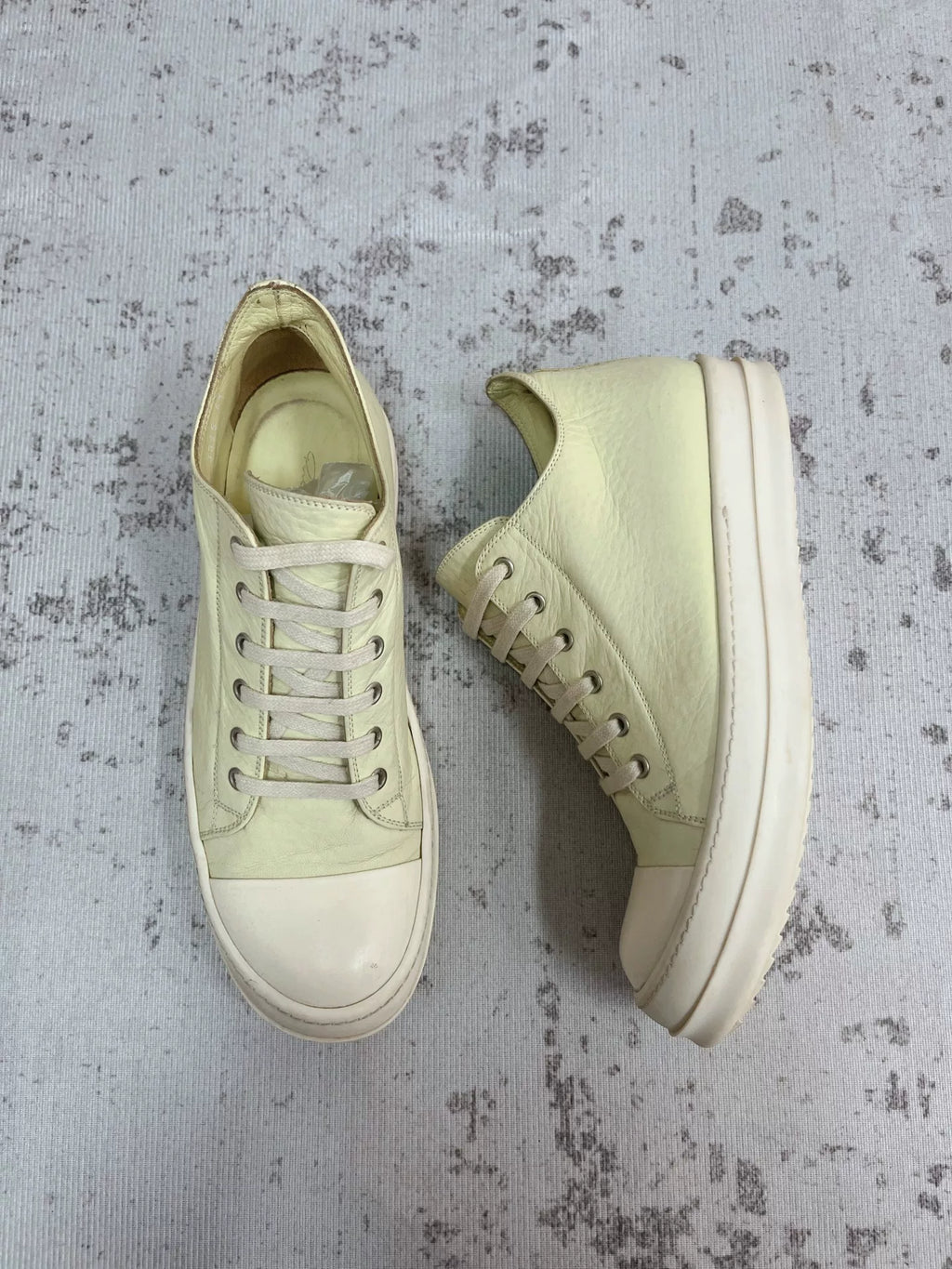 Rick Owens Main Line Leather Low-Top Sneakers