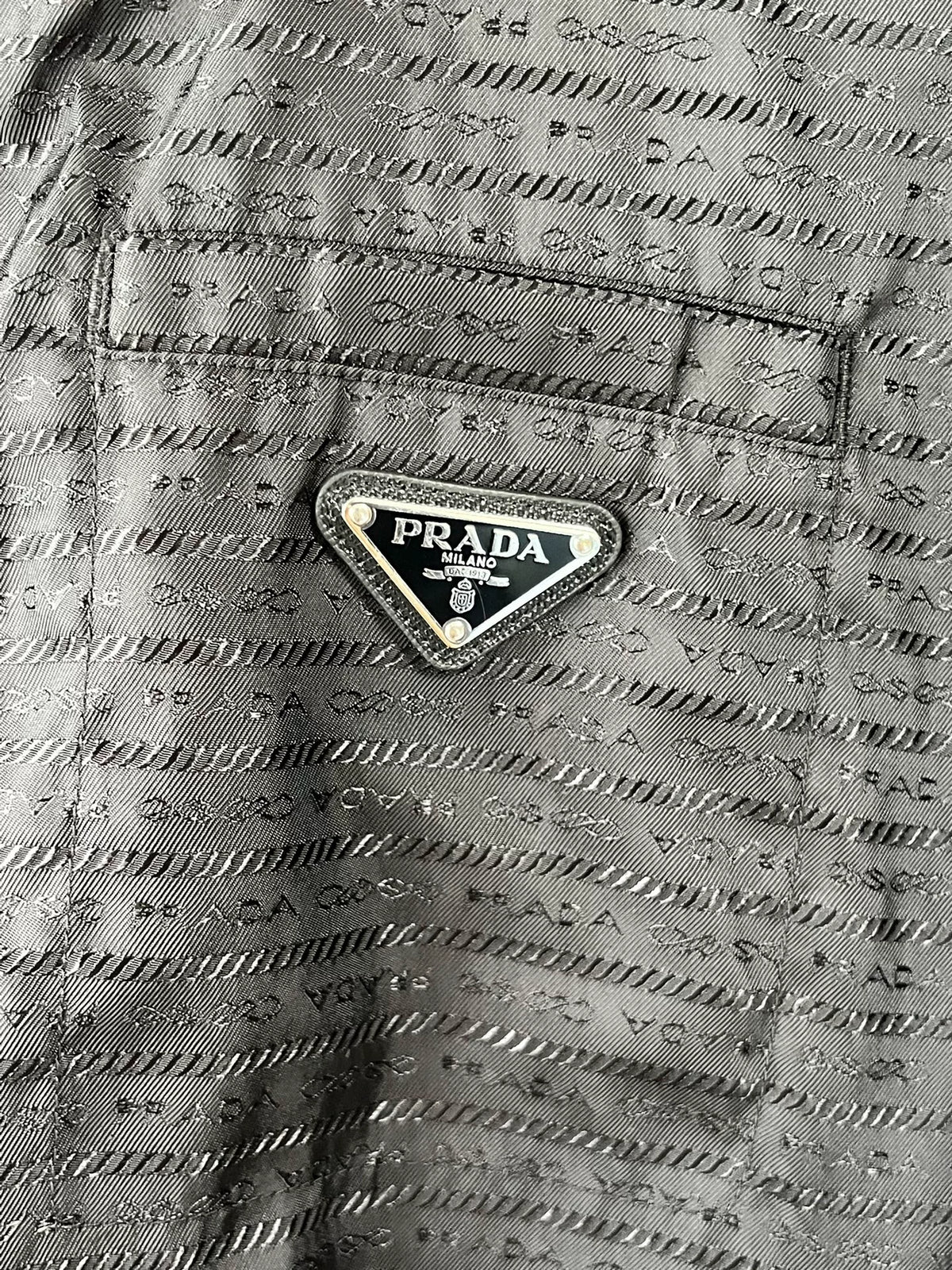 Prada Re-Nylon Black Hooded Triangle Logo Jacket