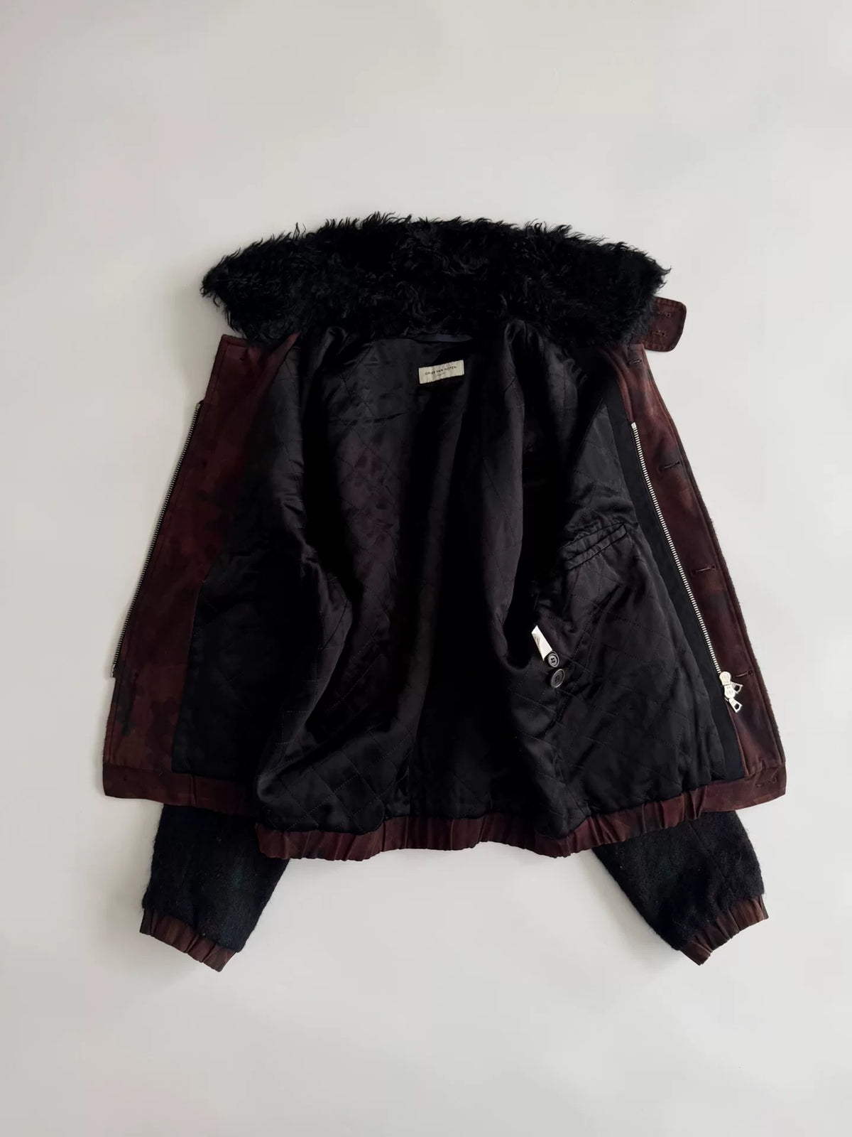 Dries Van Noten FW14 Wool Camel Mohair Plaid Collared Jacket