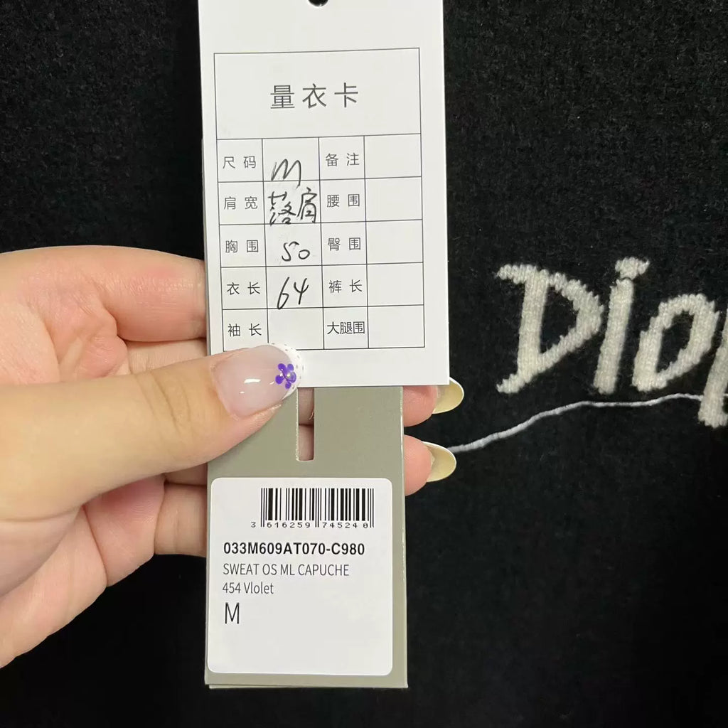 Dior Black Letter Crew Neck Cashmere Sweater