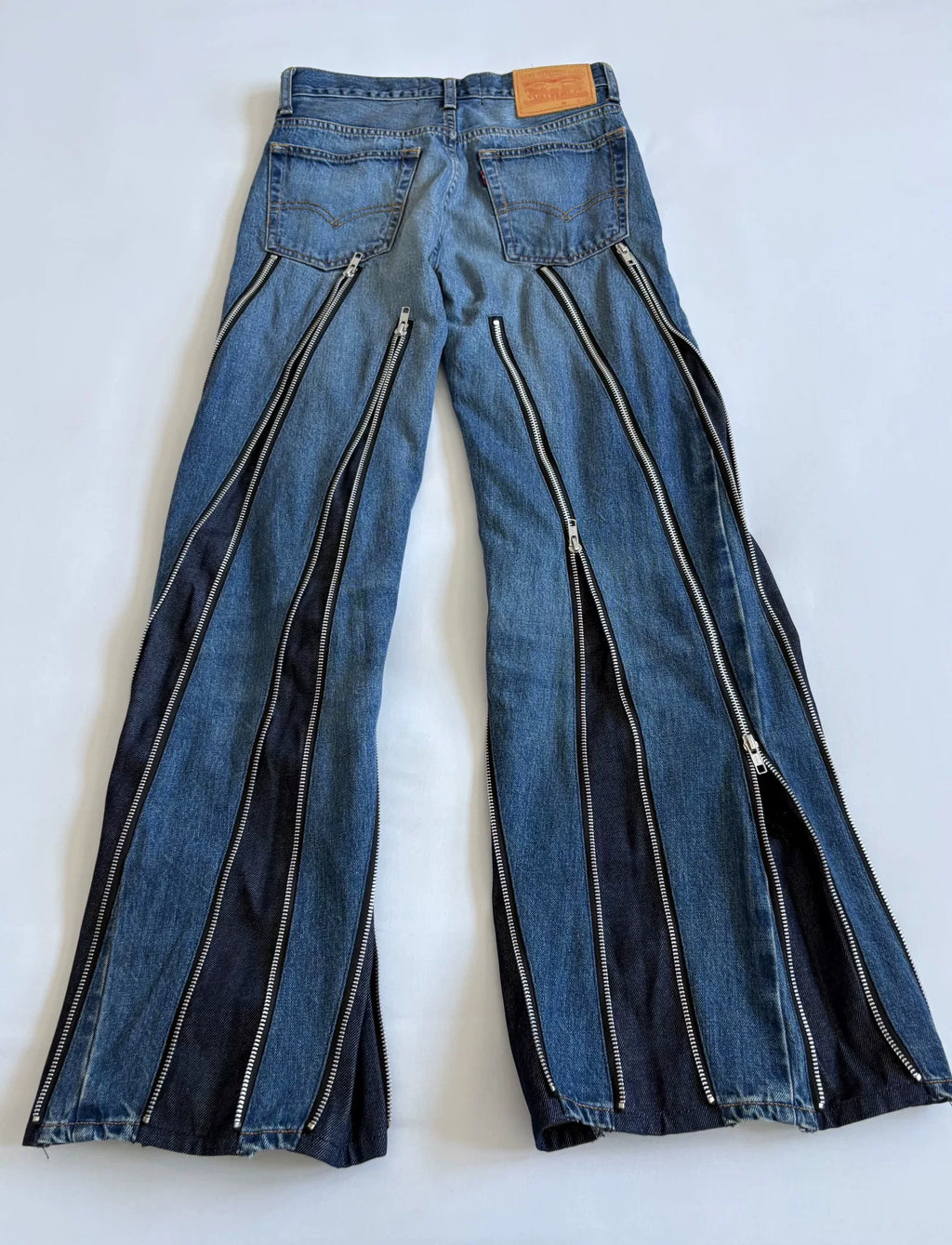 JUNYA WATANABE premium deconstructed irregular‑shape zipper denim pants