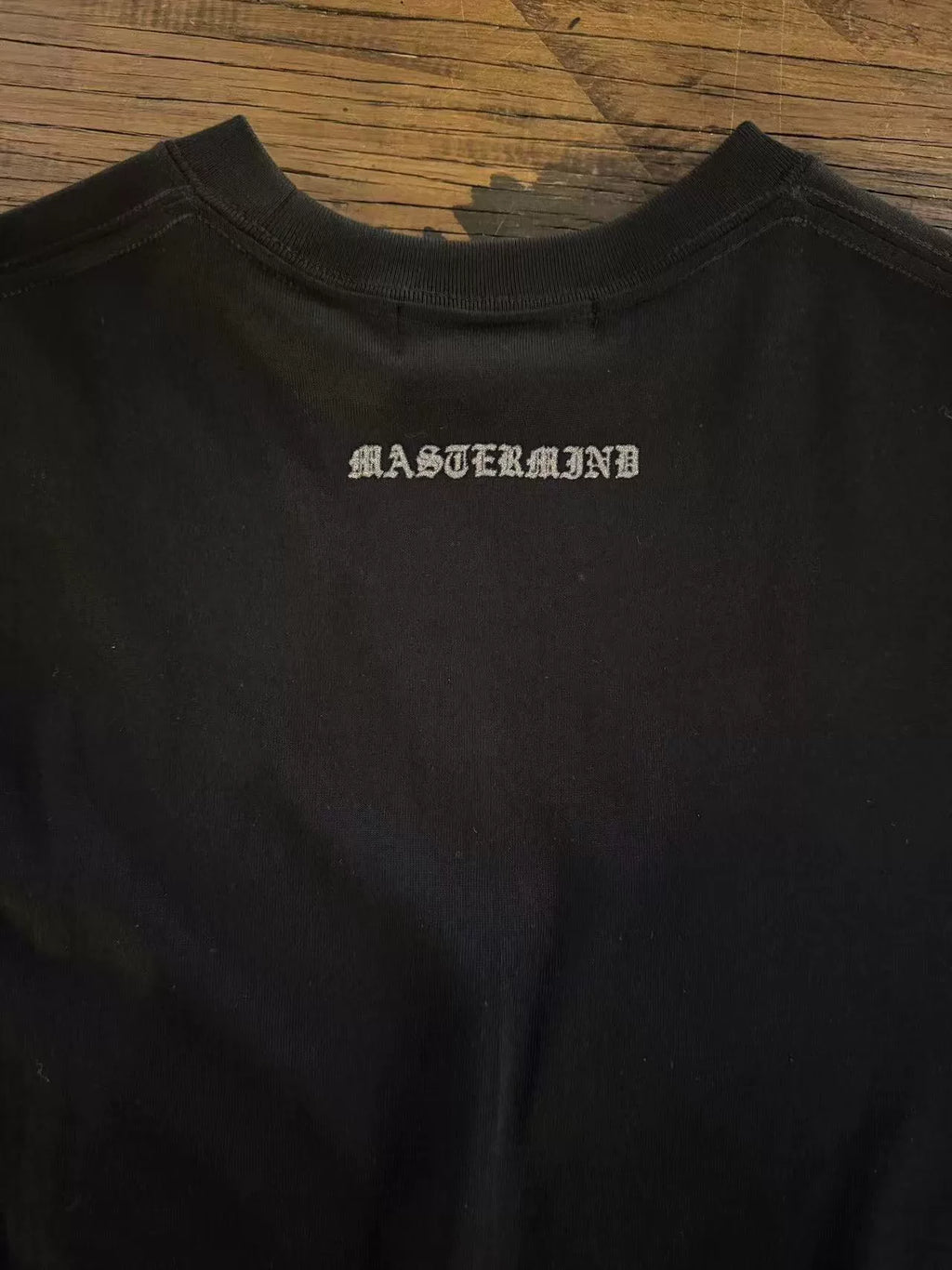 mastermind Japan SS25 Black Applause Boxy Fit Loopwheel Cotton T-Shirt