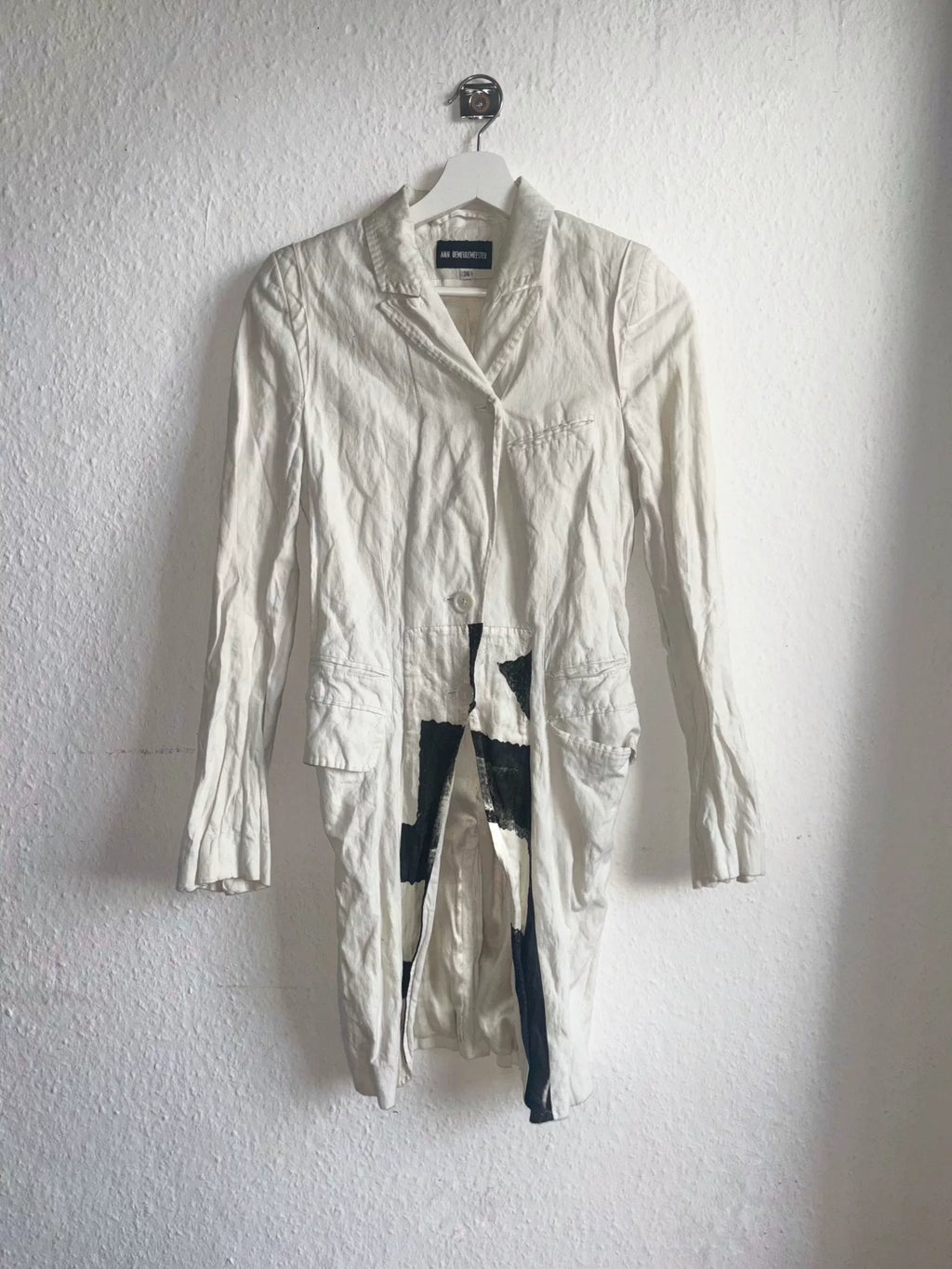 Ann Demeulemeester 11SS White Runway Silk Cotton Tailcoat