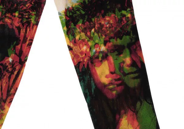 Jean Paul Gaultier Vintage Green Portrait Mesh Trousers