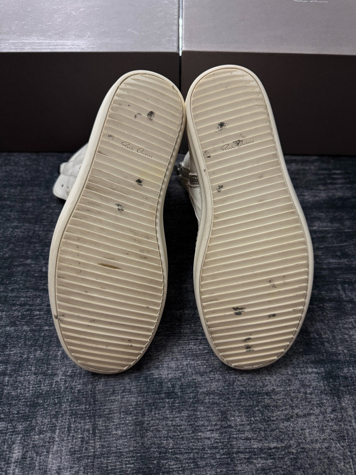 Rick Owens White Inverted-Triangle Sneakers