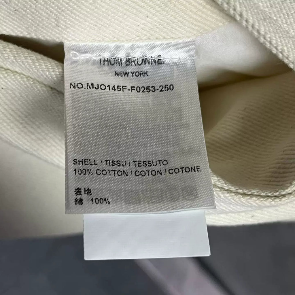 Thom Browne Beige Four-Stripe Shirt