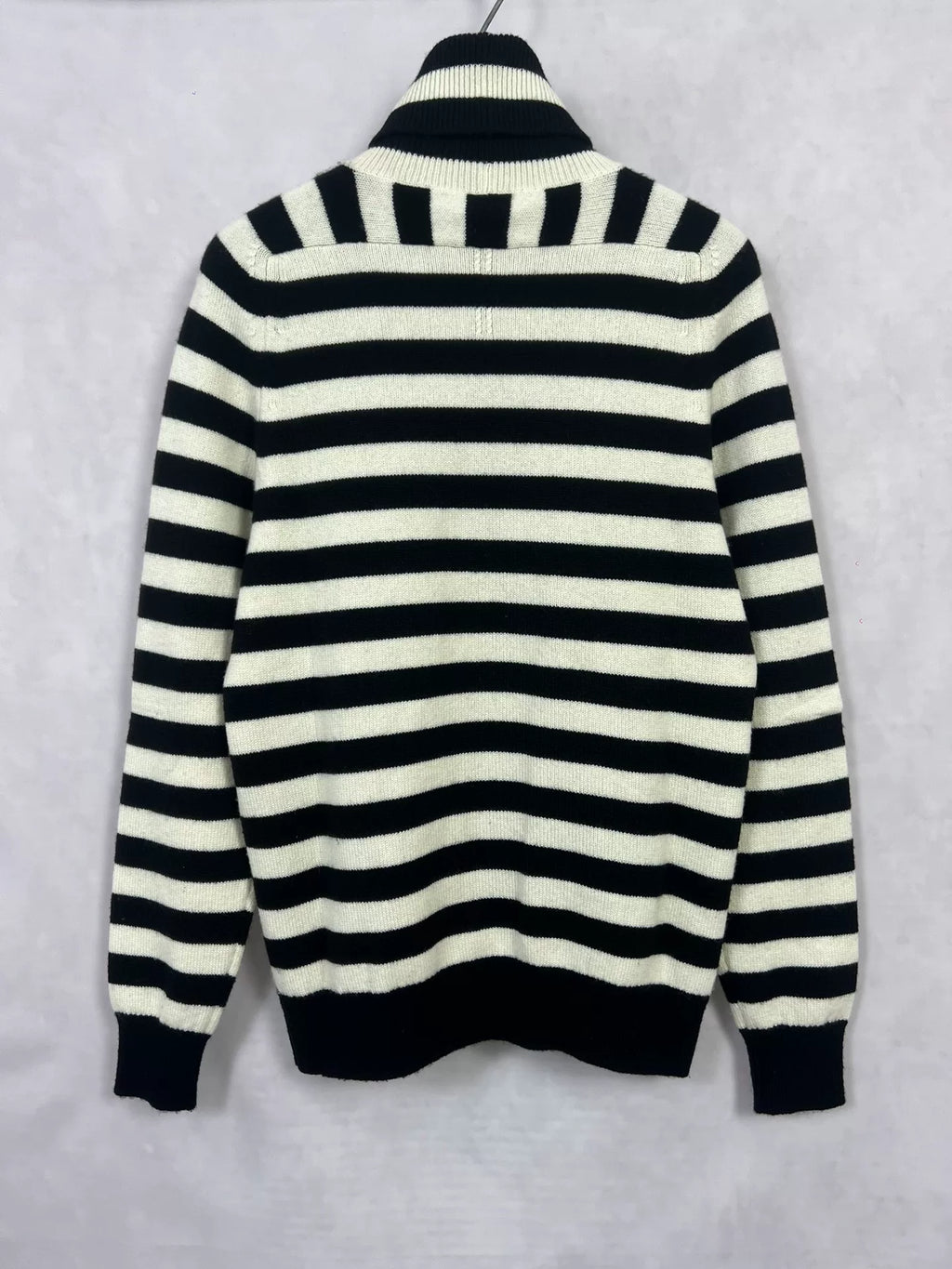 Saint Laurent 15FW Black White Striped Turtleneck Sweater