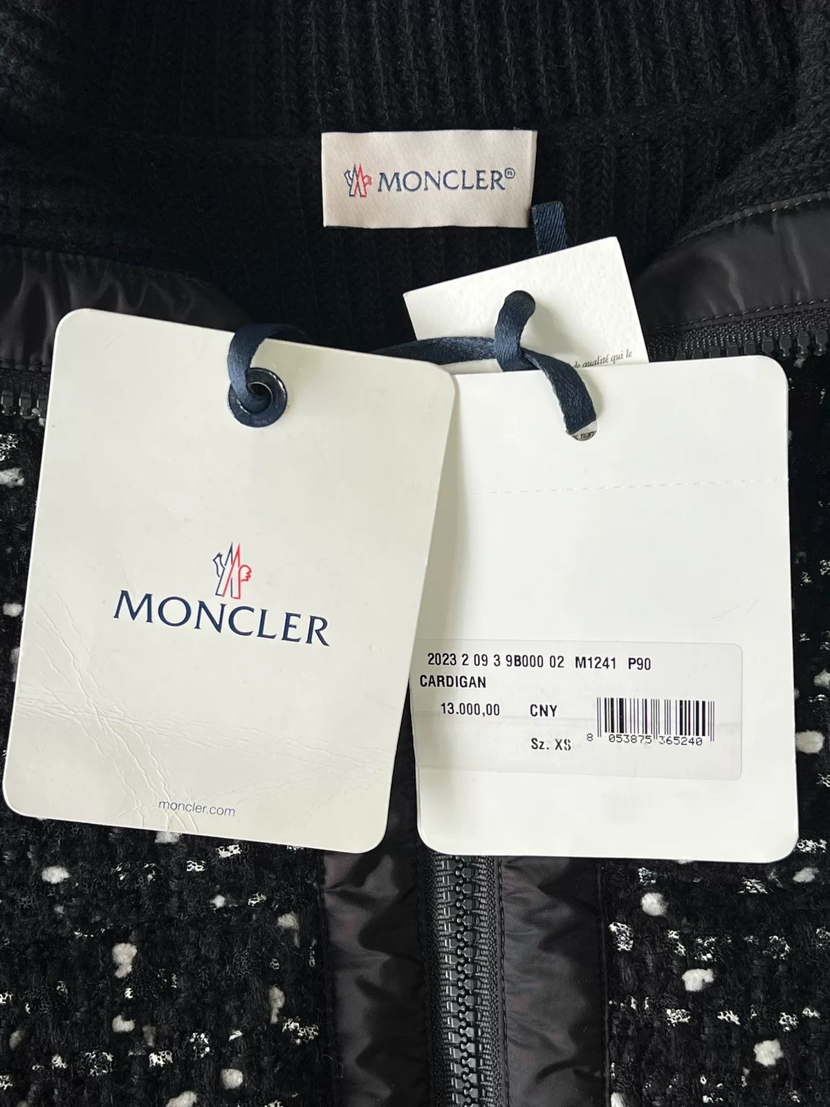 Moncler Cardigan Knit-Panel Down Jacket