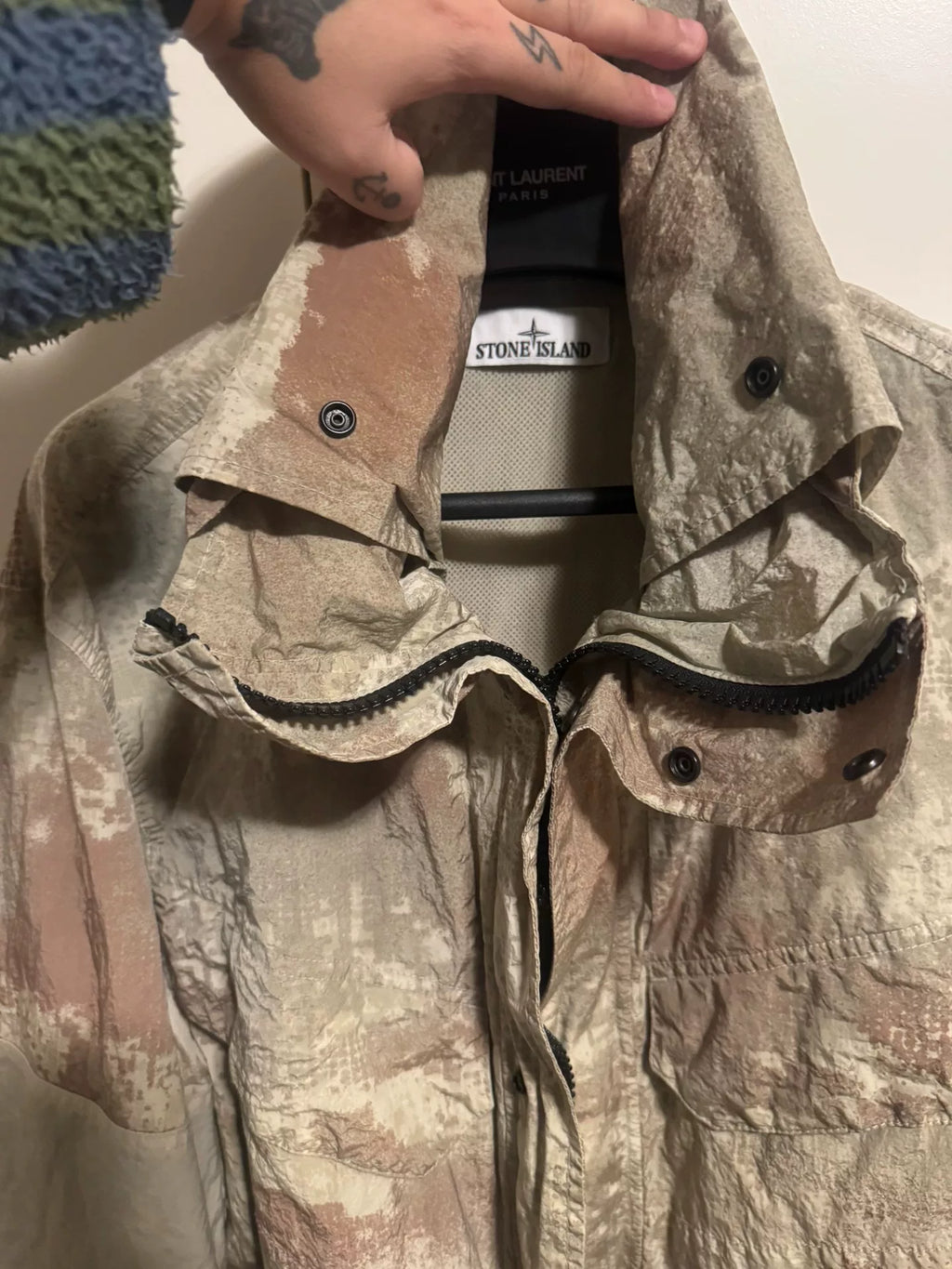 Stone Island Khaki Camo Shell Jacket
