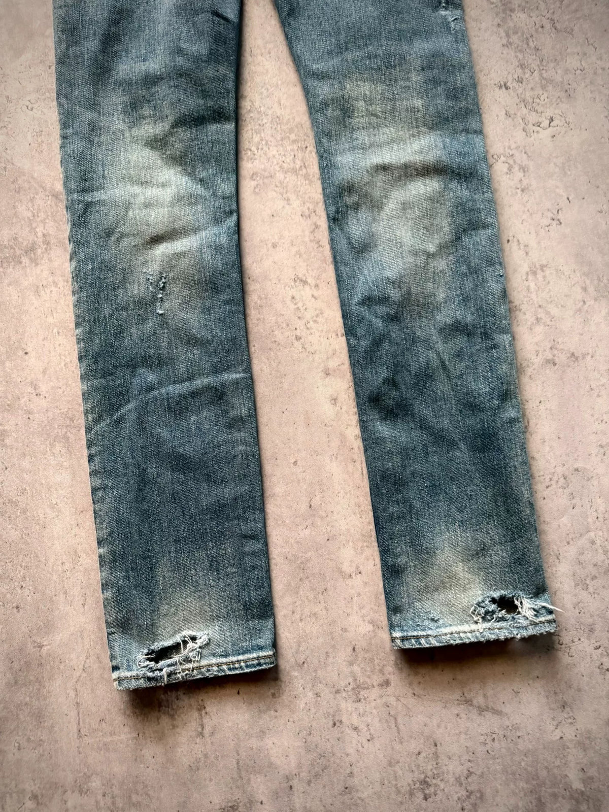 Saint Laurent Paris 16SS D02 Light Blue Distressed Denim Jeans by Hedi Slimane