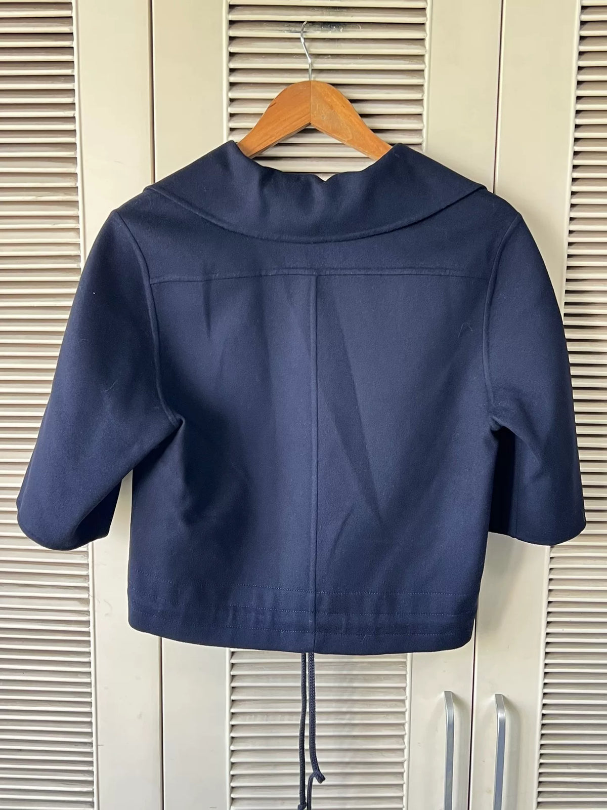 Dior Lapel Drawstring Navy Wool Top