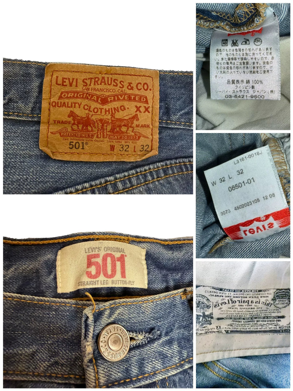 Levis Distressed Washed Jeans
