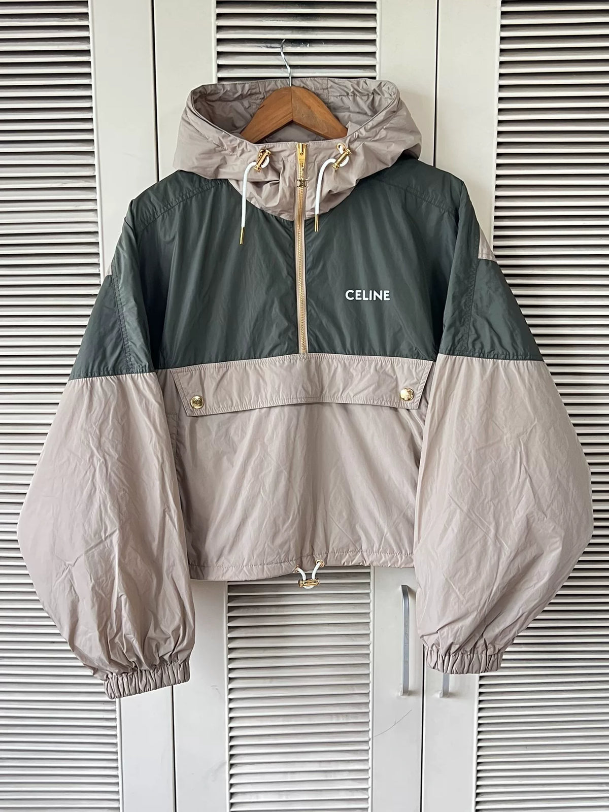Celine color-block hooded short jacket