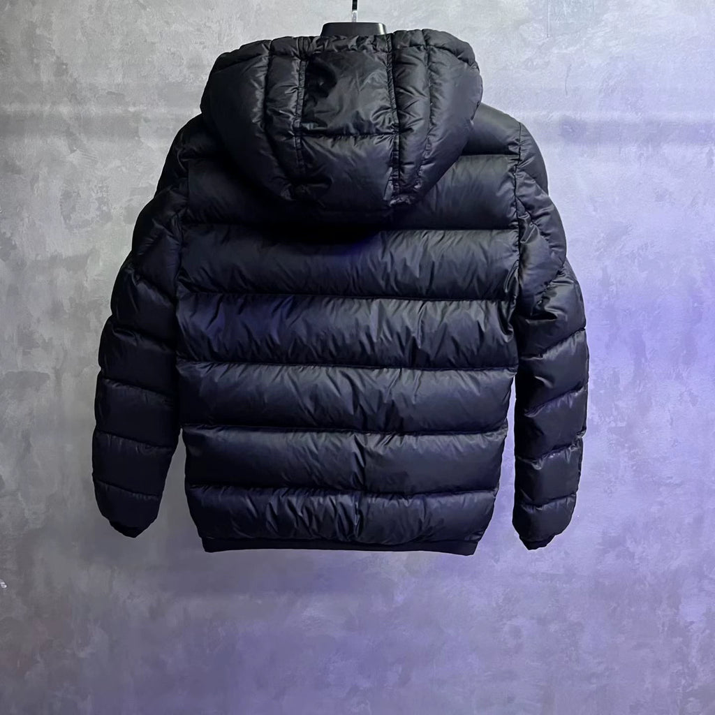 Moncler Black Logo Label Zip-Up Down Jacket