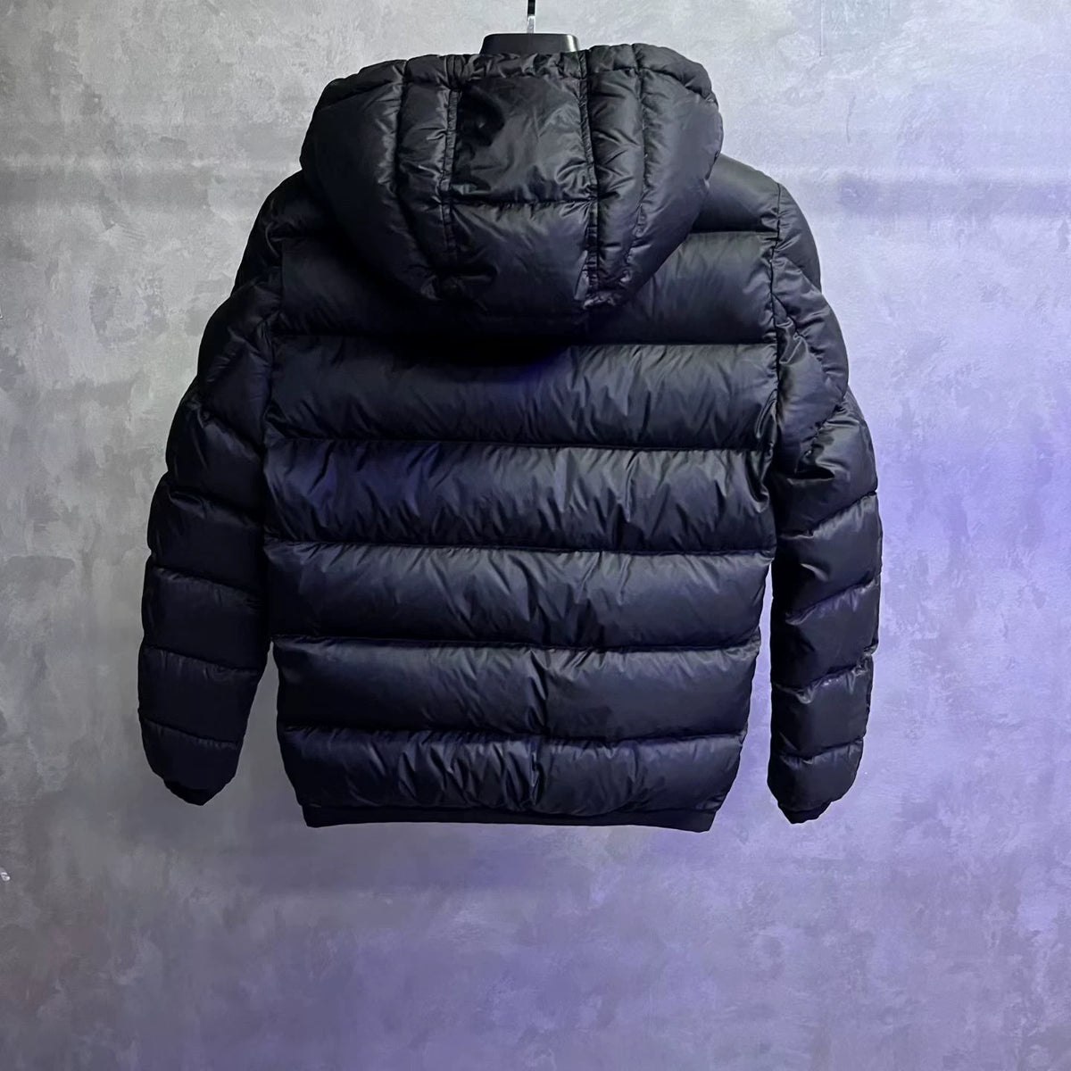 Moncler Black Logo Label Zip-Up Down Jacket