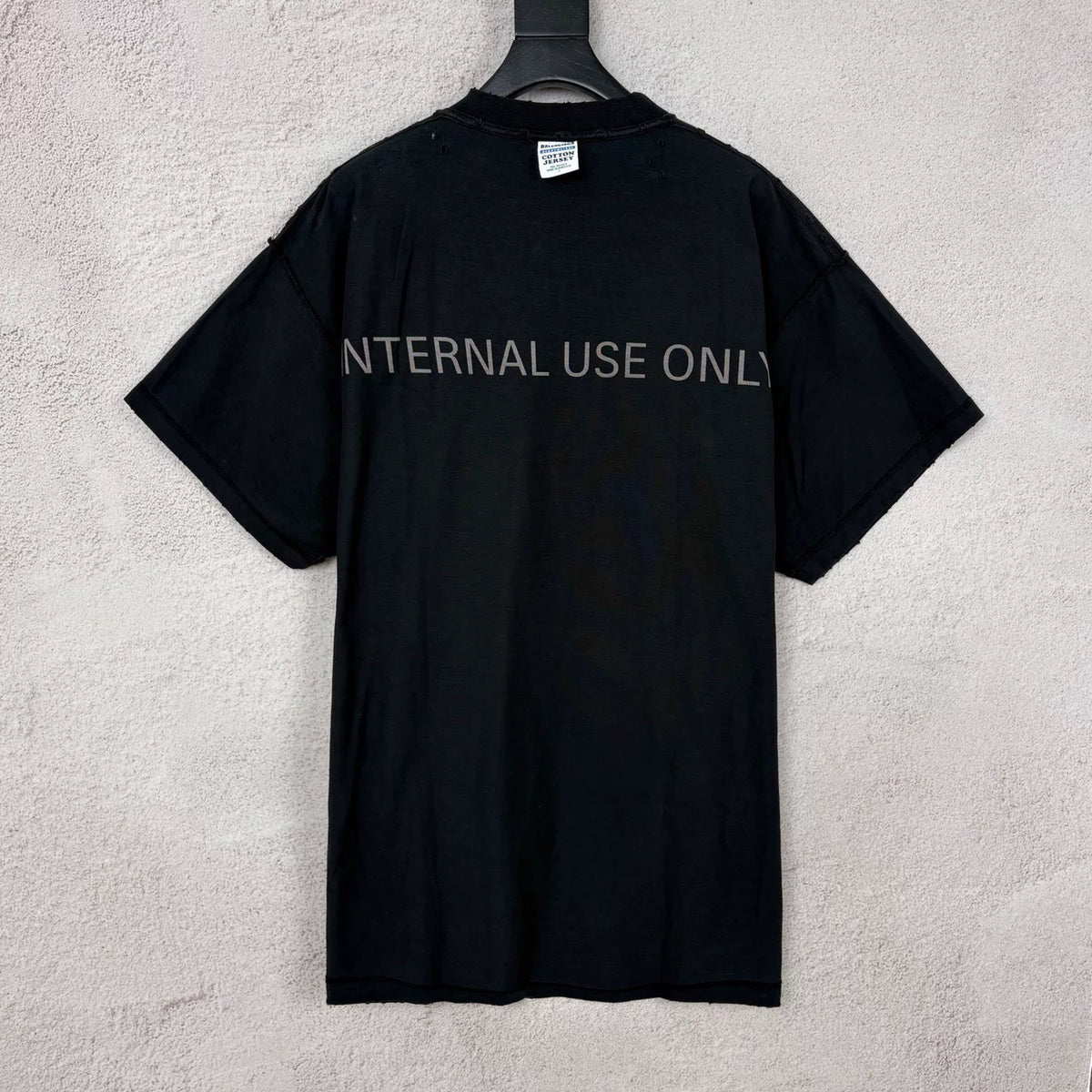 Balenciaga Black Internal Use Only Reversed Short Sleeve Top