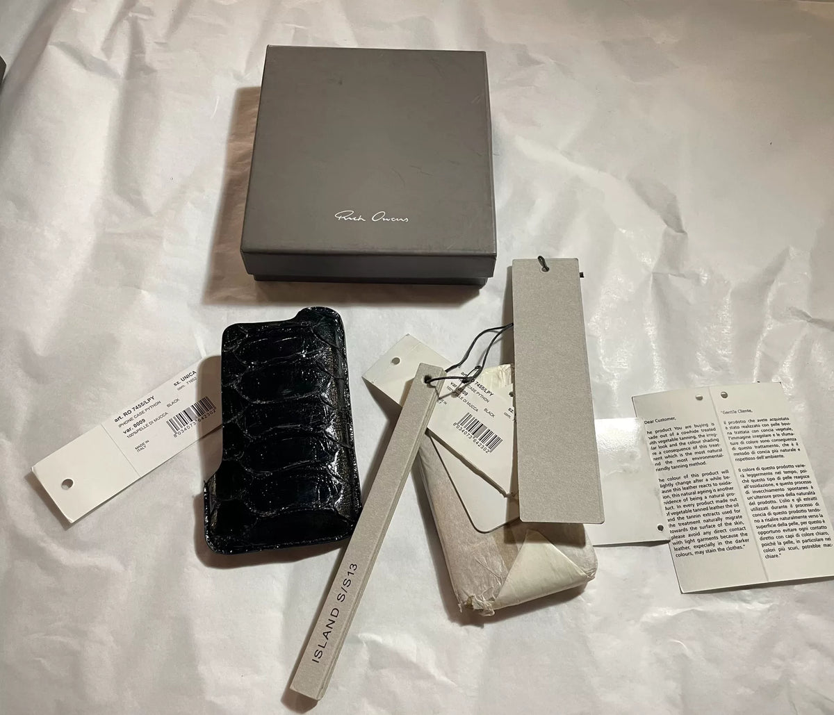 Rick Owens FW13 Island Iphone case python Black Other