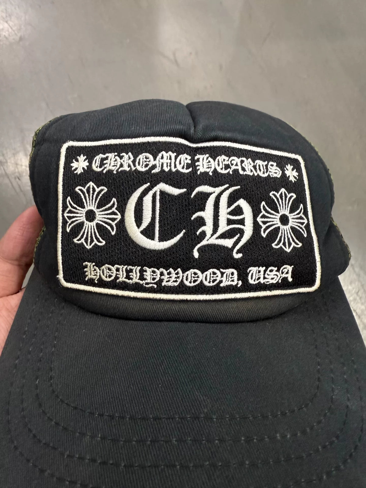 Chrome Hearts black camouflage Sanskrit baseball cap
