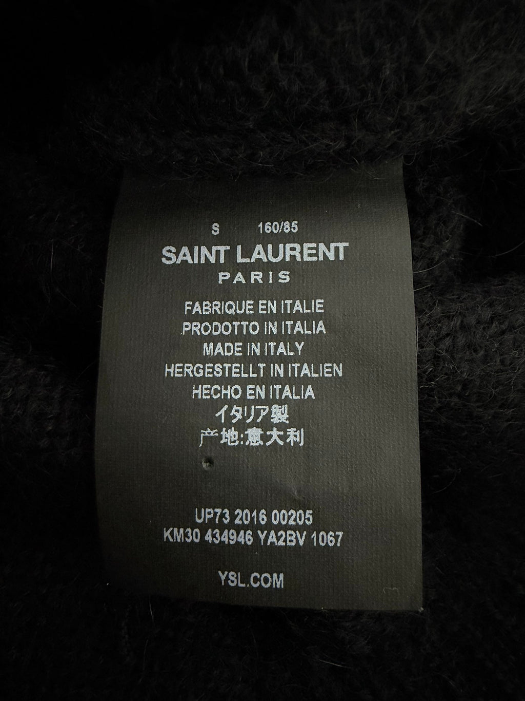 Saint Laurent Slp16fw Black Turtleneck Rhinestone Mohair Fuzzy Sweater